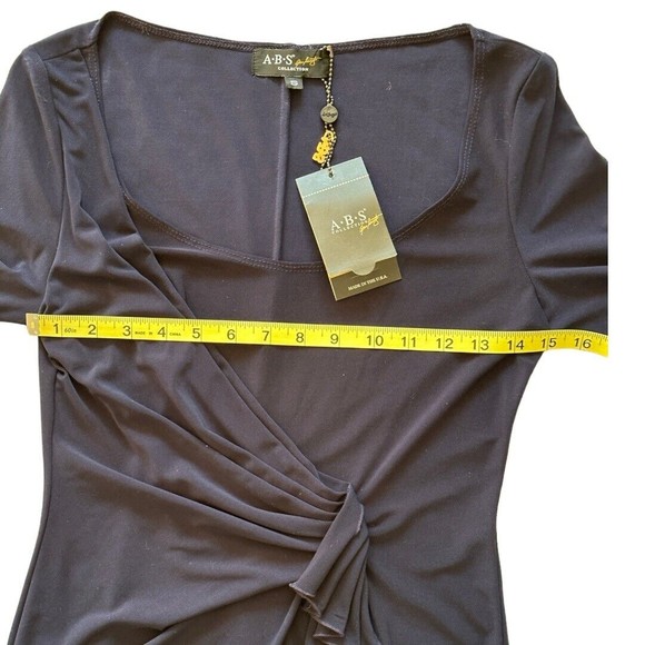 ABS By Allen Schwartz Navy Blue Faux wrap Mini dress NWT Size small*flaw* - Picture 10 of 13